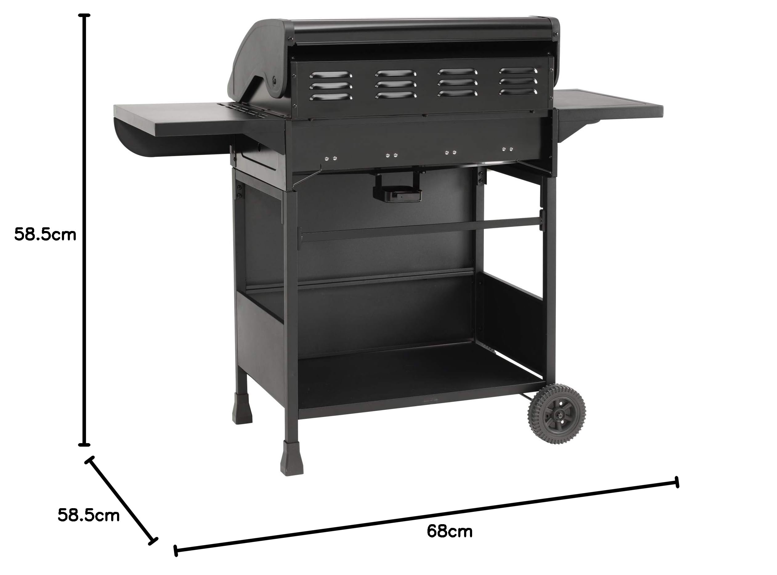 Gasgrill "COLUMBUS" von El Fuego® 4 + 1 Brenner Grill Smoker Grillwagen BBQ, inkl. Seitenbrenner, verchromter Warmhalterost, Brenner aus Edelstahl, auf Rädern AY 563