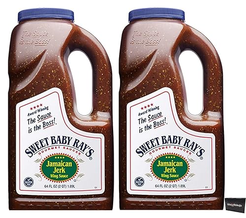 Sweet Baby Ray's - Salsa de alas y glaseado de 64 onzas (jerk jamaicano, paquete de 2)