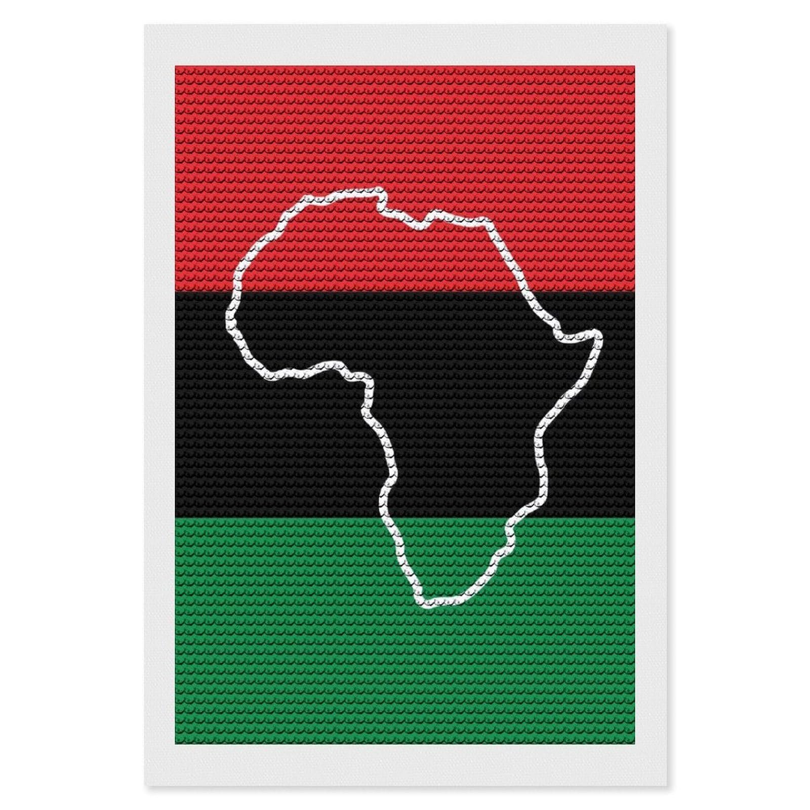 Nclqvjxzkhw Style African Am-Ericans Flags Diamond Art Painting For Adult Round Diamonds Pictures Arts Crafts Home Wall Decor 8"X12"