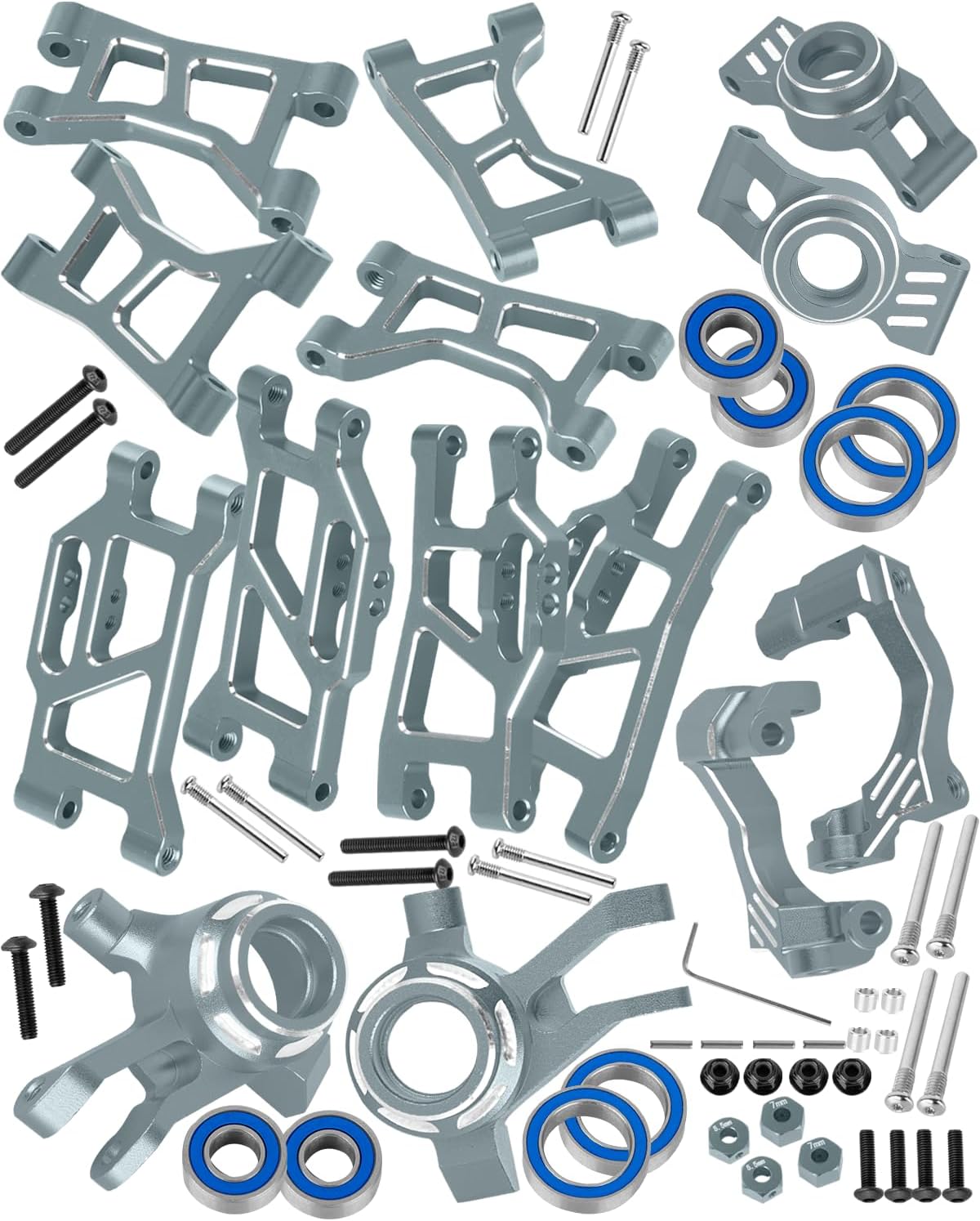 RC Upgrade Parts for Mini Slash 4X4,Mini Rally VXL Ford RS200(#108164-1#108046-1),RC Suspension Arms,C-Hubs Caster Blocks,Front Steering Block Knuckles,Rear Stub Axle Carriers,Navy Blue