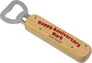 Anniversary Wooden Bottle Opener Gifts for Him - PERSONALISED Anniversary Gifts for Husband Boyfriend Men - 1st 2nd 5th 10th 25th Wood Anniversary Gifts - Anniversary Gifts for Couples