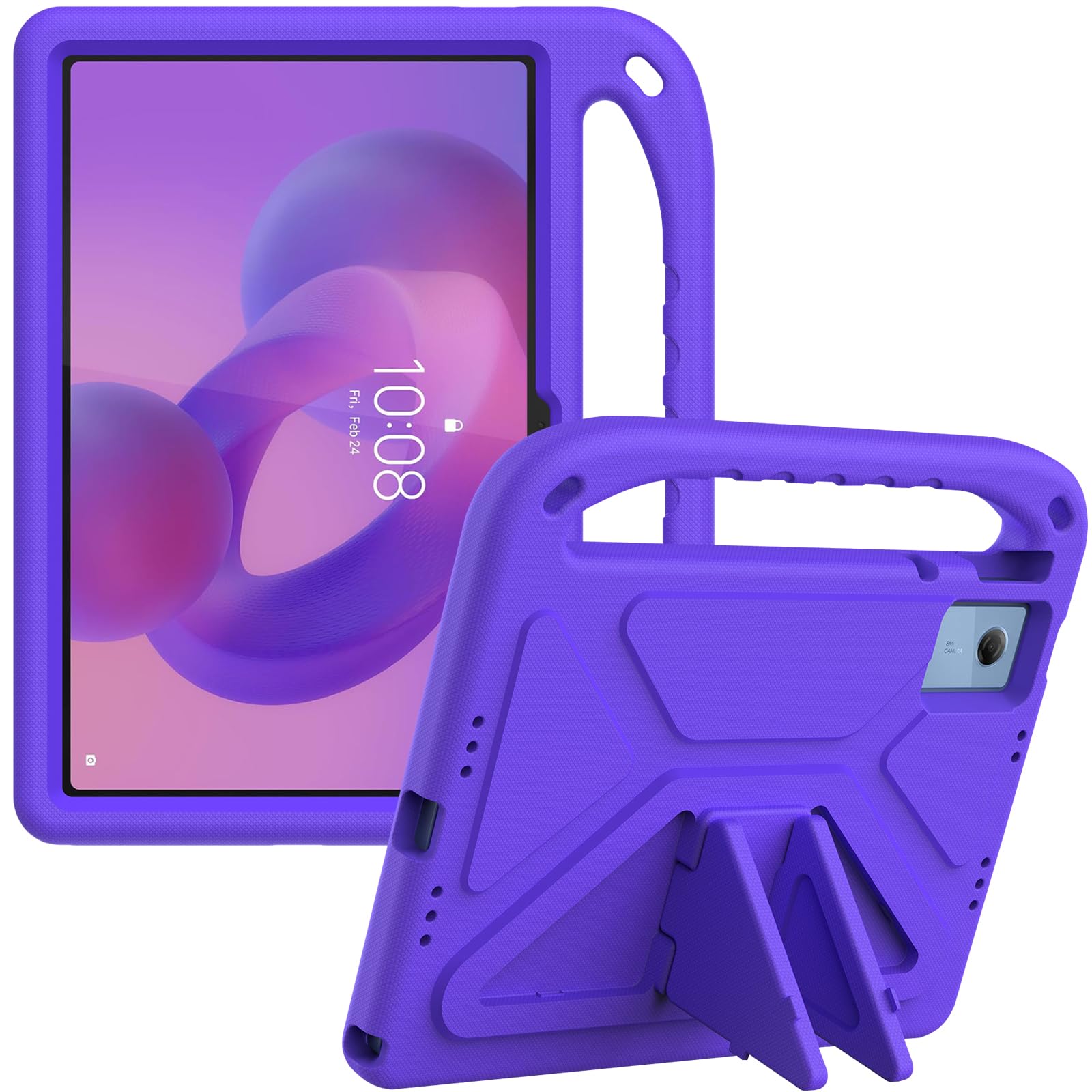 YRH Hülle für Lenovo Idea Tab 11 Zoll 2025, Stoßfeste Kinderhülle mit Tragegriff und Ständer (Lila)