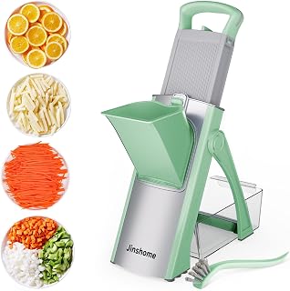 Upgraded Version Mandolin Slicer for Kitchen and Safe Vegetable Shopper 5 in 1 and Adjustable Mandolin Slicer. Removable BladeQ