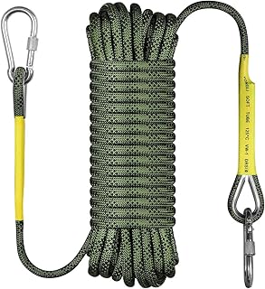 VOXLOVA Rock Climbing Rope, Outdoor Static Climbing Rope, 10mm High Strength Safety Rope, Hiking Tree Climbing Fire Escape Rappelling Rope, Fire Rescue Rope 10M(32ft)