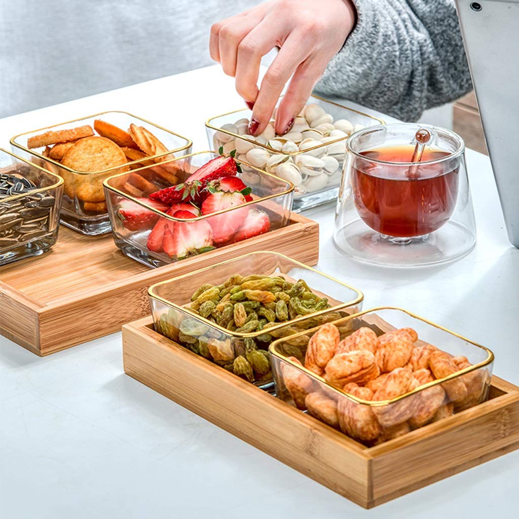 Vorspeisenteller, Kompott-Snackteller, Glas-Obstteller, Haushaltsdesserts, Trockenfrüchte, Desserts, Süßwaren, Snacks, Snacks, Gitterplatte Mit Tablett, Dip-Gerichte (Größe: A) (Aa) (Ab)