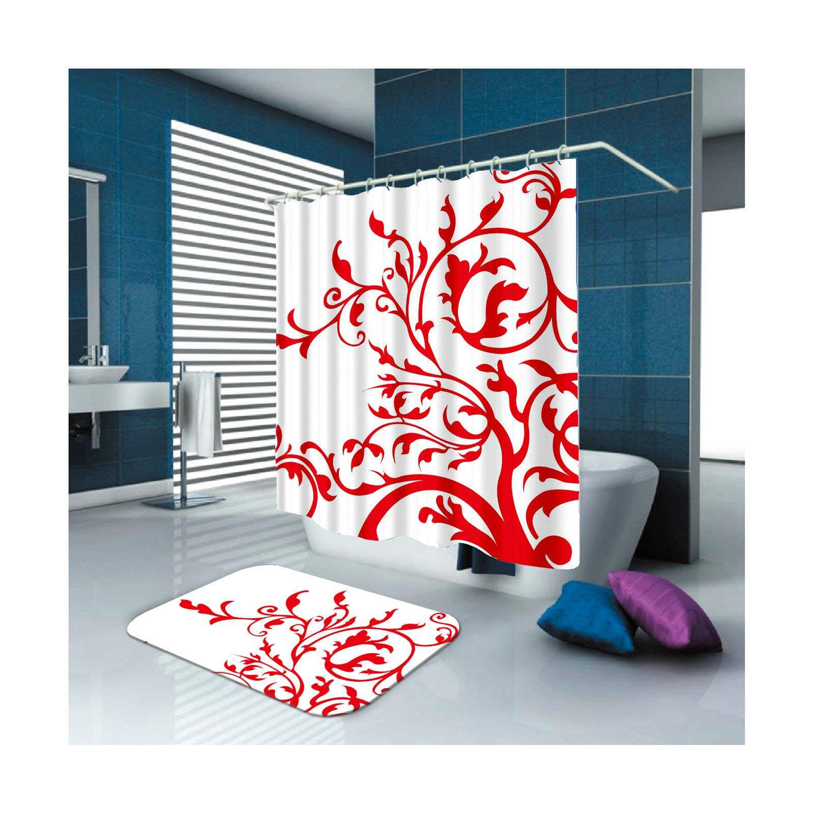 Tenda da bagno Poliestere Comfort Flex Flamingo, Anti-stampo 180x200 cm