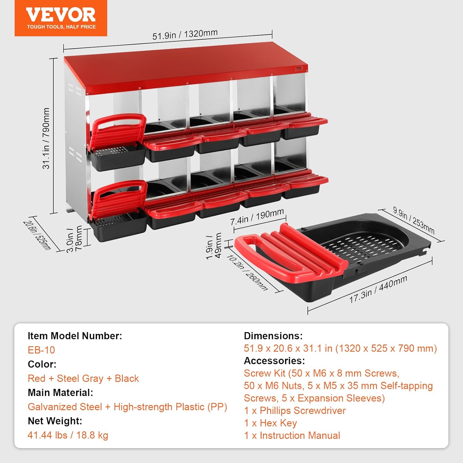 Image demonstrating the removable nesting box with holes and side ventilation for easy cleaning and air circulation