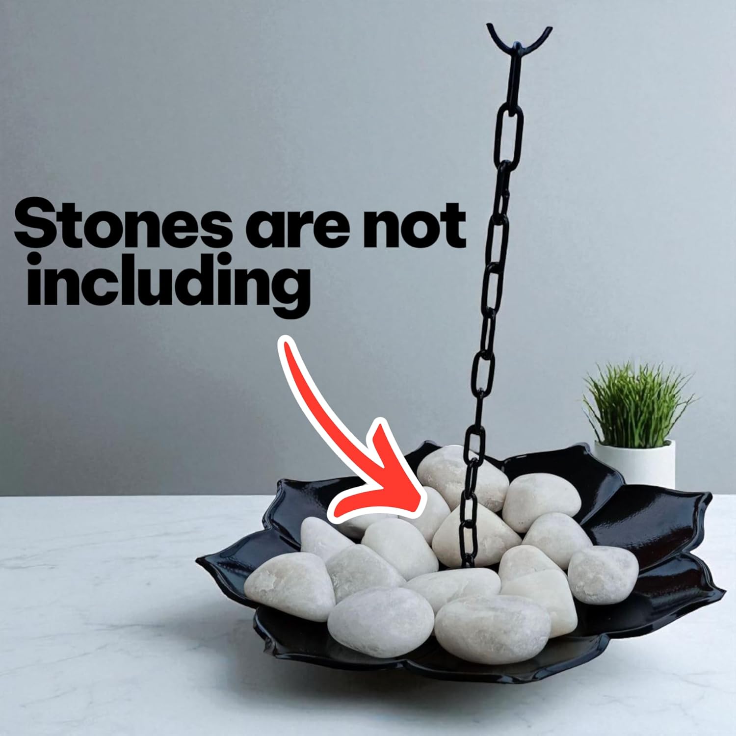 Rain Chain Kit 3in1 9FT with 12 Cups & 13" Lotus Basin – Black Iron Downspout Alternative with V-Shaped Gutter Hook – Decorative Rainwater Catcher for Garden & Barrel