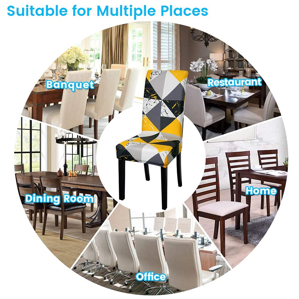 TOPCHANCES Housses de Chaise,Lot de 4 ou 6 pièces en Élasthanne Extensible pour Salle à Manger,Housse de Chaise Amovible Lavable en Tissu Housse de Protection pour Hôtel,Banquet,Dîner,Réunion(6 pcs)