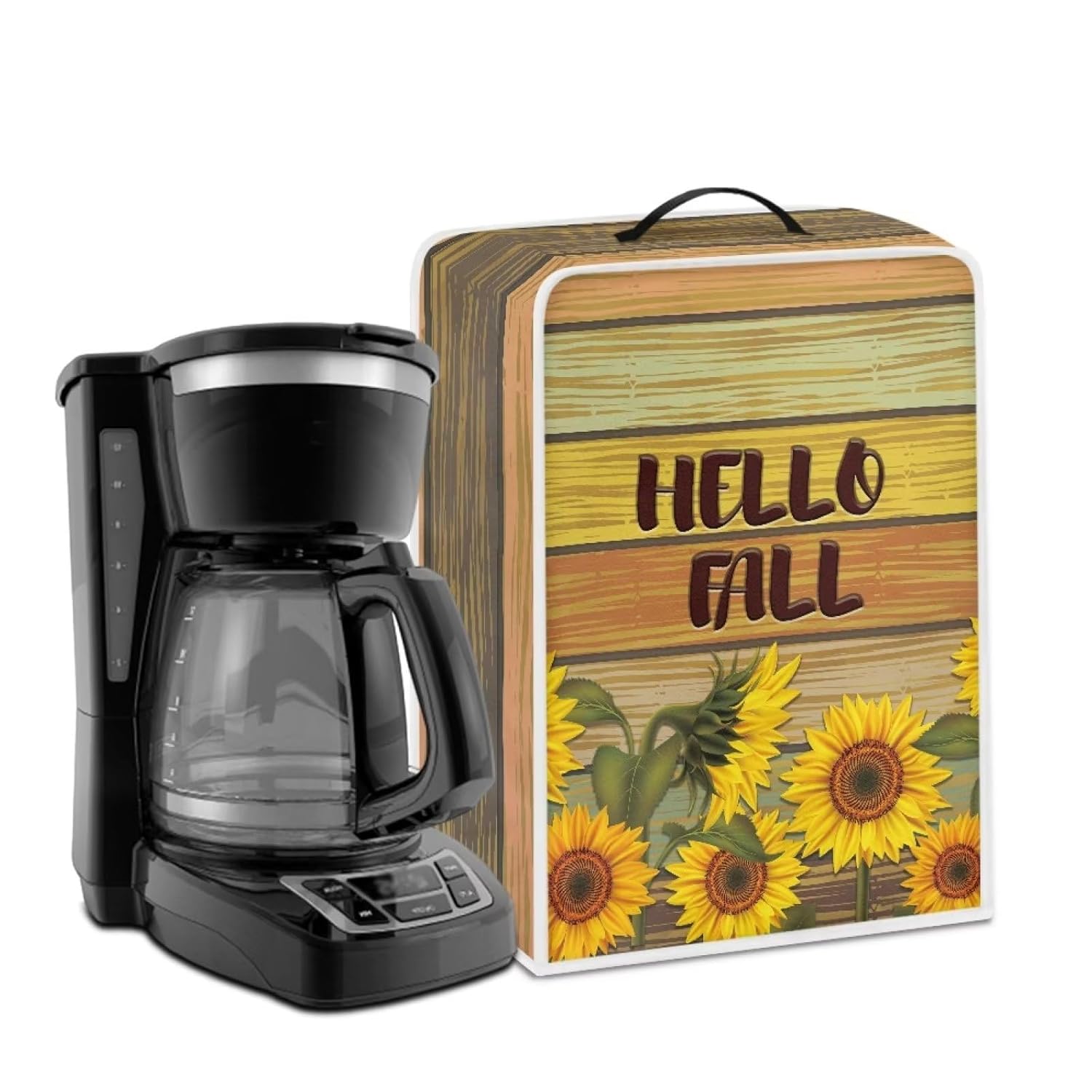 Mumeson Sunflower Coffee Maker Cover Universal Fit Coffee Machine Protection Cover with Handle Kitchen Appliance Case Kitchen Tool