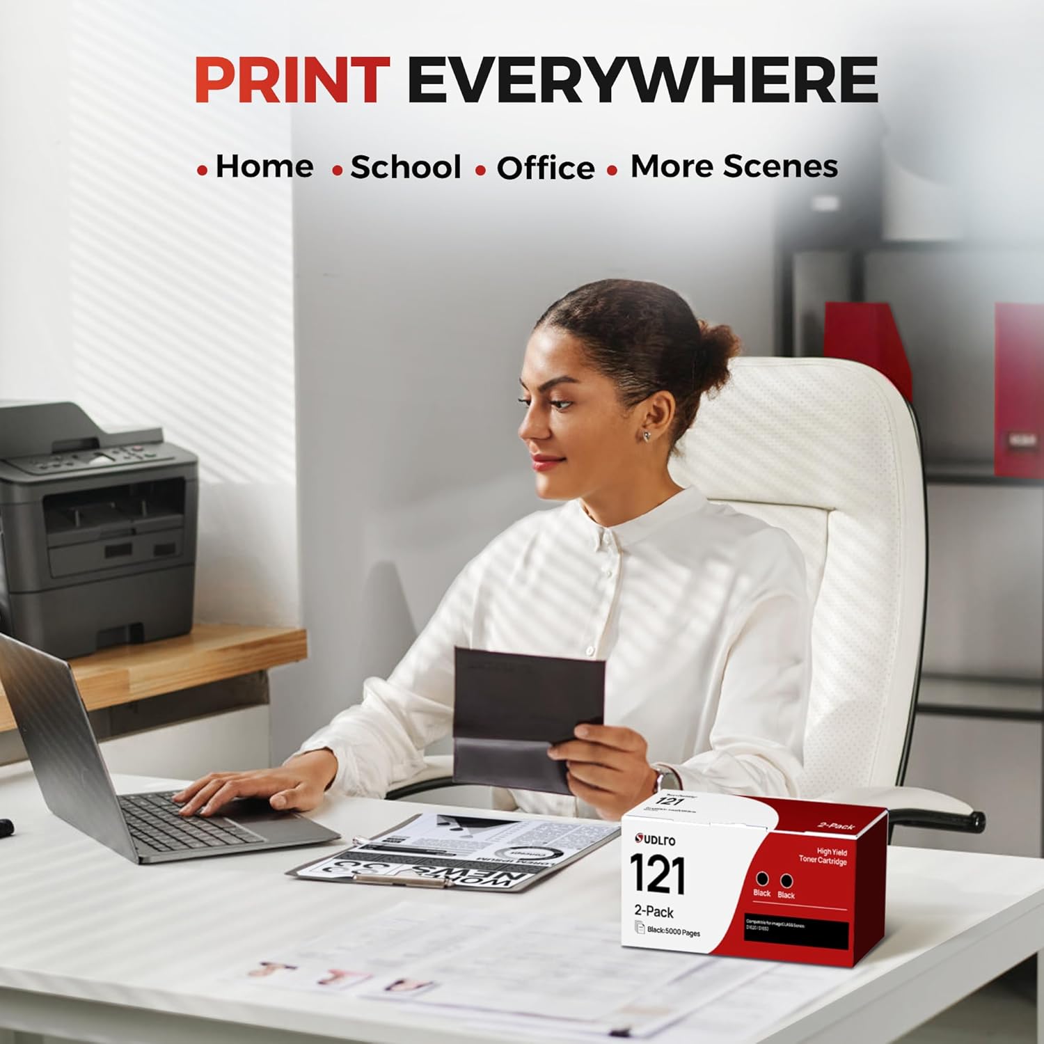 121 Toner Cartridge for Canon 121 Toner Cartridge CRG-121 CRG121 CRG 121 Toner for Canon imageCLASS D1620 D1650 1620 1650 Printer (2 Black)