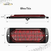 Vista 7 de Partsam 4 luces LED blancas de 4.4 pulgadas, 24 luces LED laterales de remolque, IP67, carcasa de aluminio, impermeable, para montaje en superficie