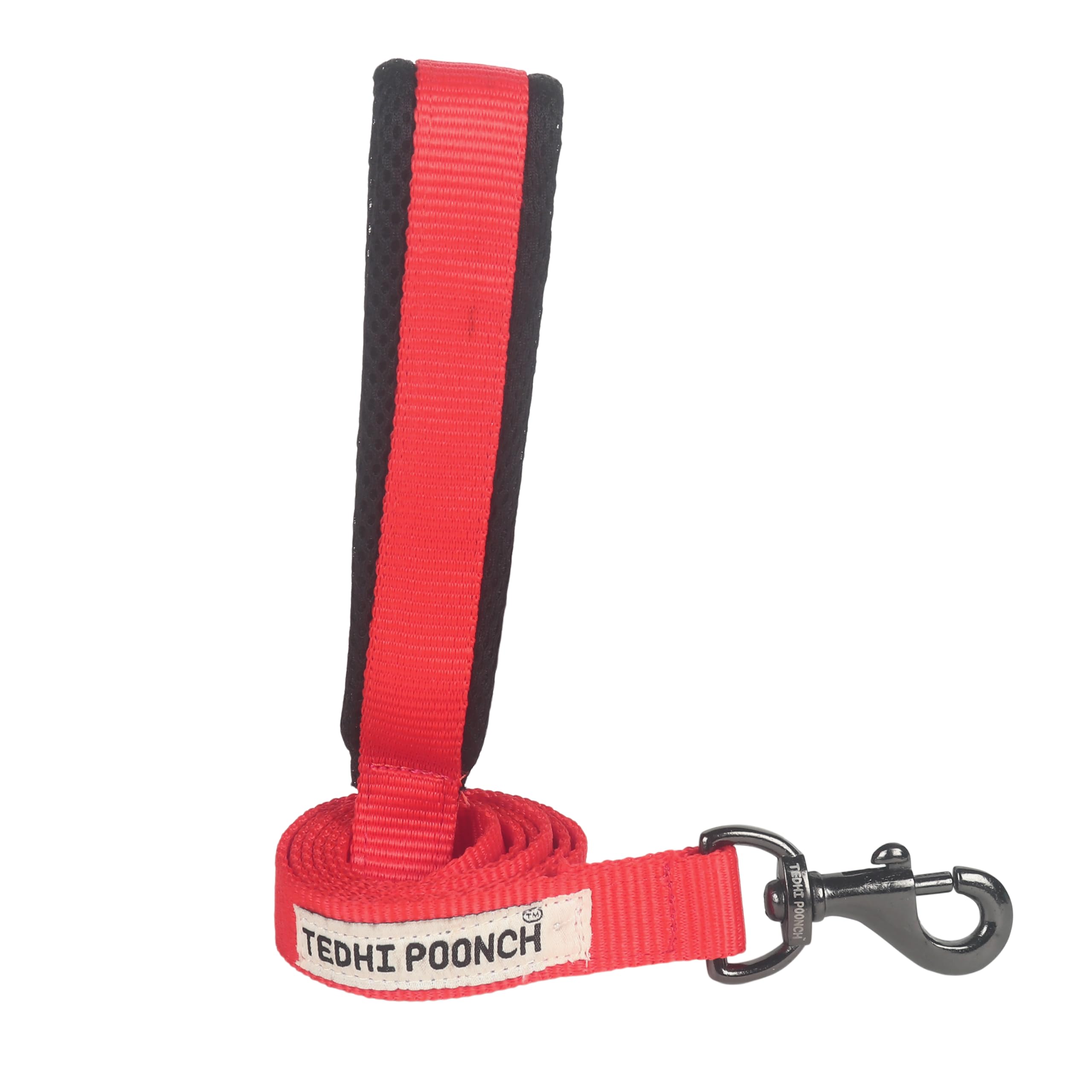 TEDHI POONCH Tarbooj Premium Long Length Durable Sturdy Training Leash-with Soft Padded Handle- for Dogs and Puppies | Red | Medium