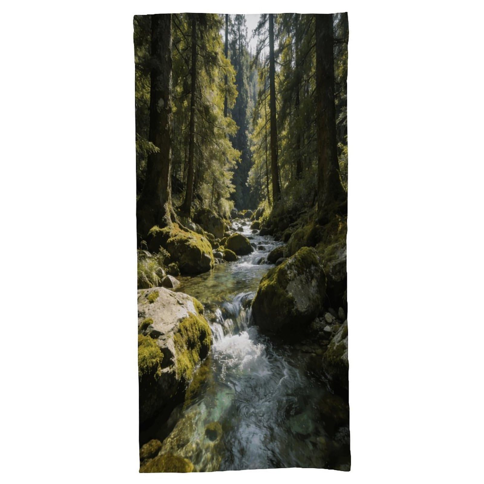 Fodpand Style Green Valley Stream Waterfall Bath Towel, Highly Absorbent & Quick Drying Beach Towel, Compact & Lightweight Pool Towel For Bathroom, Beach, Pool, Gym, Spa, And Hotel Use