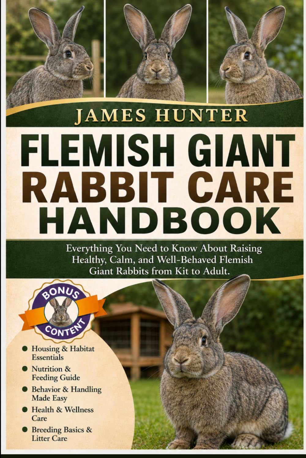 FLEMISH GIANT RABBIT CARE HANDBOOK: Everything You Need to Know About Raising Healthy, Calm, and Well-Behaved Flemish Giant Rabbits from Kit to Adult.