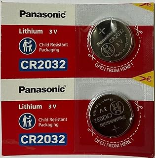 Authentic Panasonic Cr2032 Battery Lithium Coin Cell, With Barcode On The Back, 2 Pieces