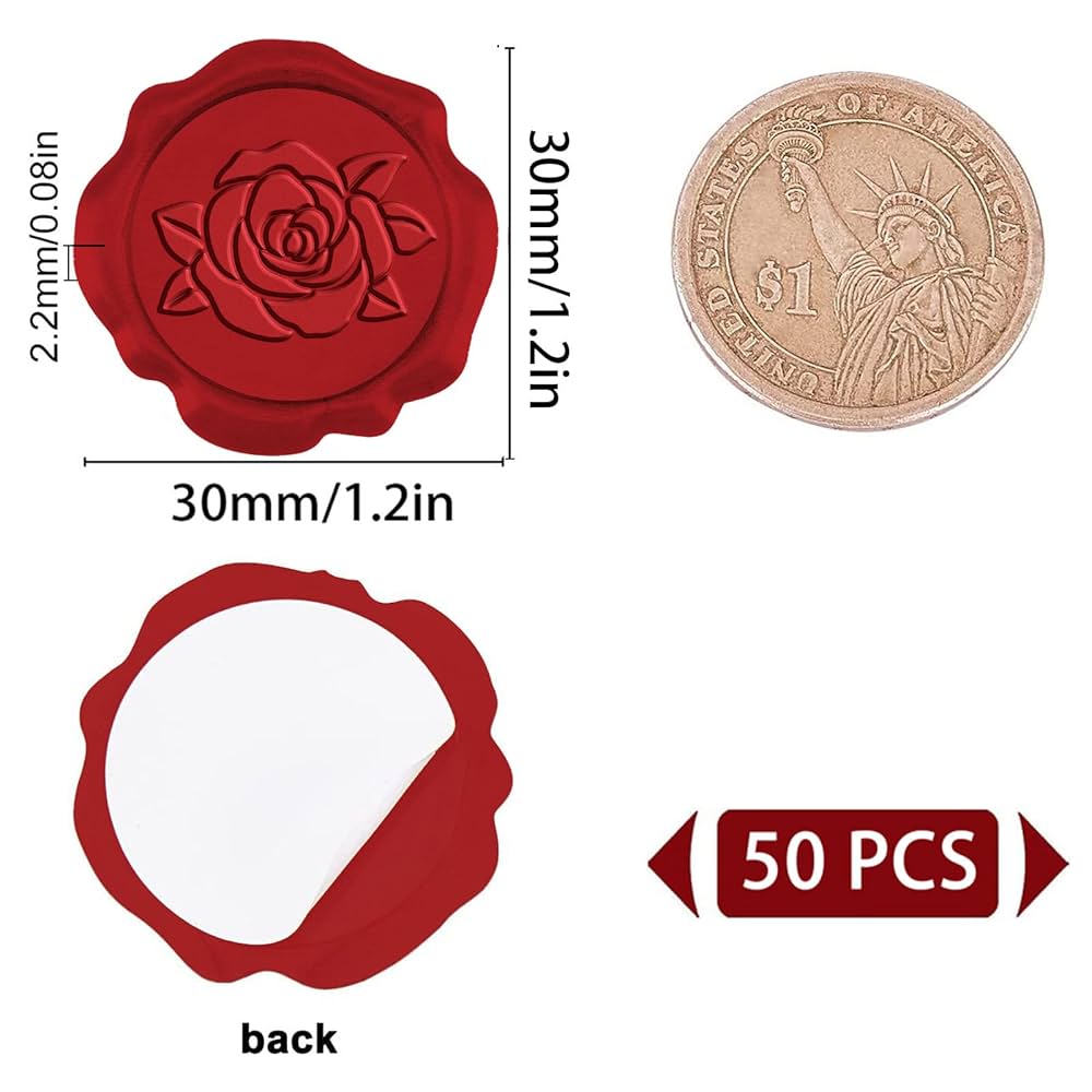 ✩.*˚シーリングワックスシール ✩.*˚ 封蝋ステッカー 薔薇 98 ✩.*˚シーリングワックスシール ✩.*˚ 封蝋ステッカー 薔薇 98