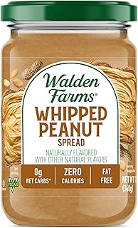Walden Farms Whipped Peanut Spread, Fat and Calorie Free Nut Butter, Natural Fresh Roasted Nuts, Smooth and Creamy Classic Flavor, 12 oz.
