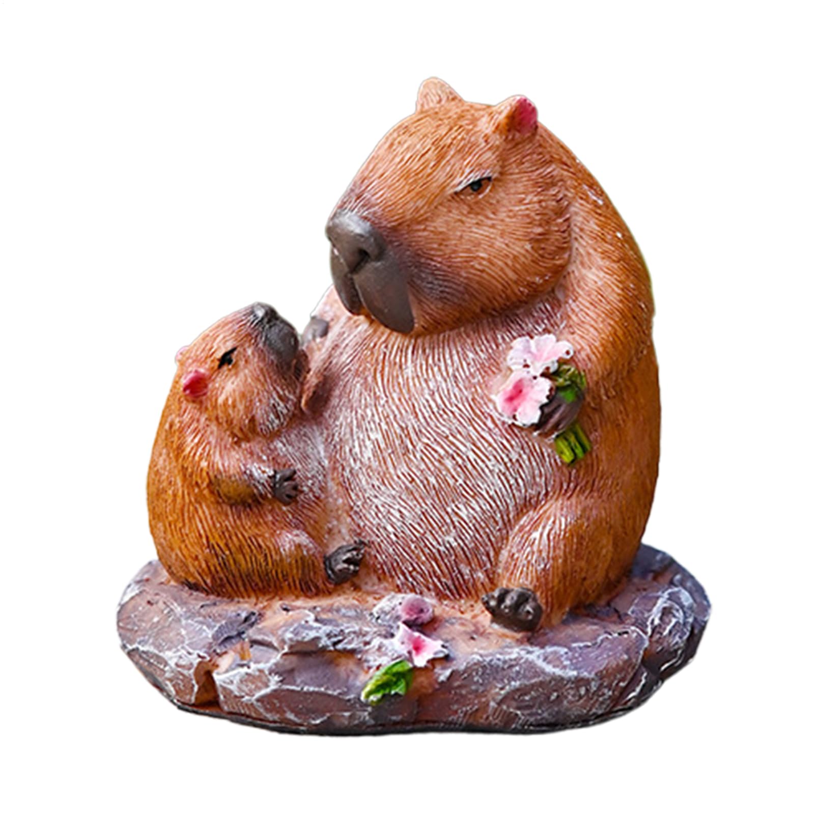 Figurines de capybara miniatures et statue de jardin en résine détaillée