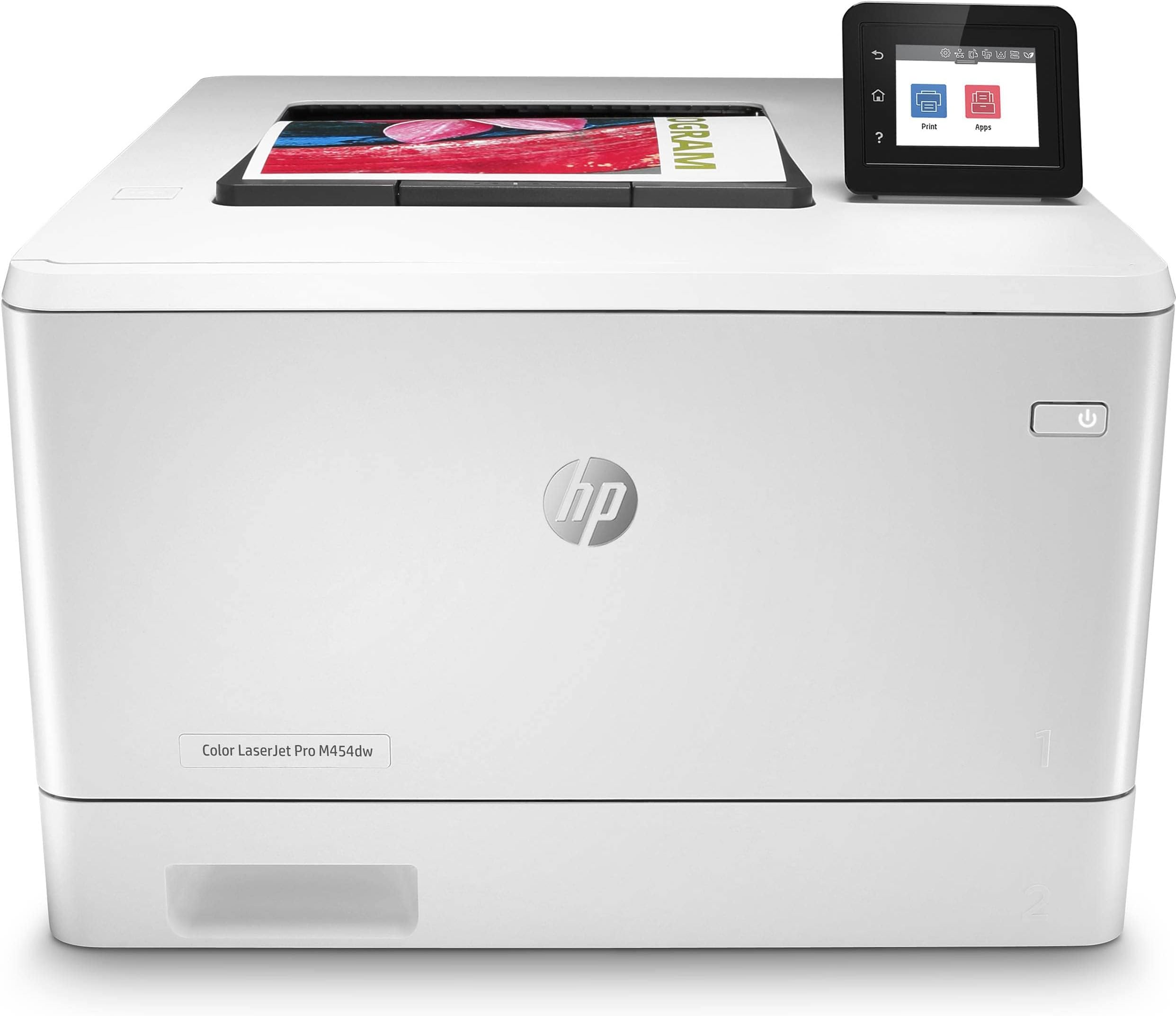 HP Color Laserjet Pro M454dw Wireless Laser Printer for Home Office, Print only, 2.7" Touchscreen Display, 28 ppm, 600x600 dpi, 8.5x14, 512MB RAM, Auto Duplex Printing, Ethernet, Cbmou Printer Cable