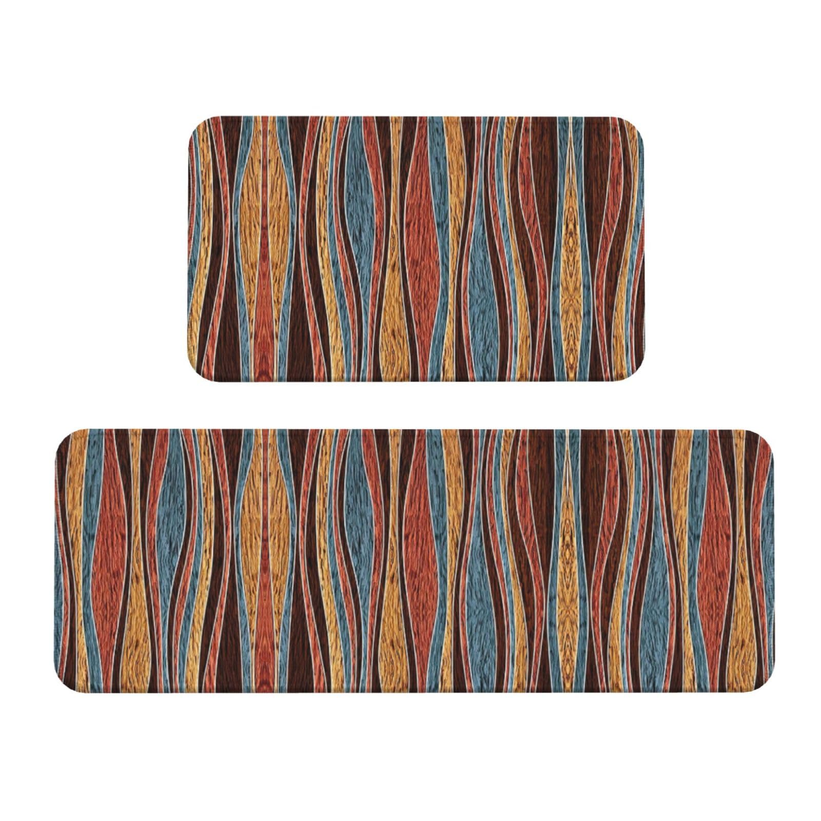 Tapis de cuisine antidérapants EdWal au design de rayures colorées