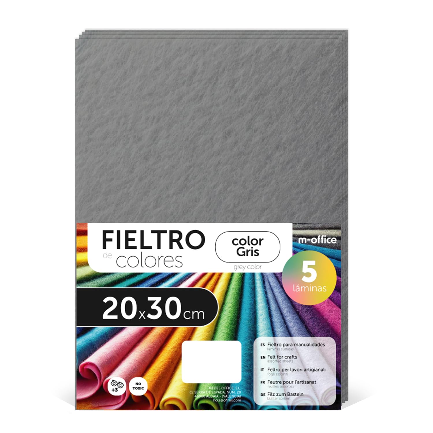 Fieltro para Manualidades, Fieltro de Colores, Suave y Flexible, Material para Costura, Telas Patchwork, Ideal para proyectos DIY, artesanía o decoración, 20x30cm - m-office (rojo, 10 uds) — view 149