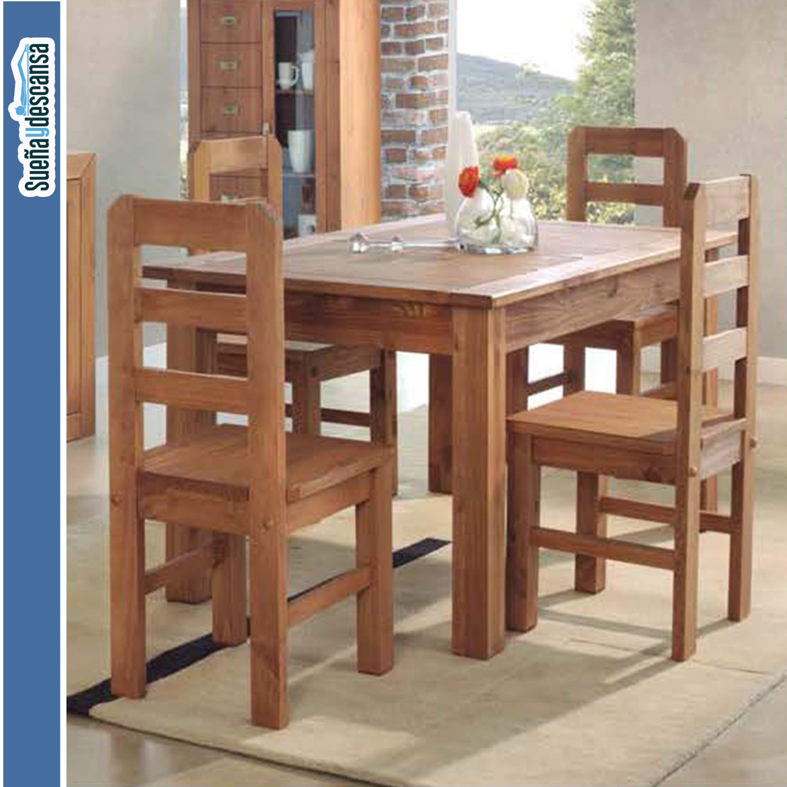 Mesa Comedor Rectangular Extensible de Pino 140 x 90 cm