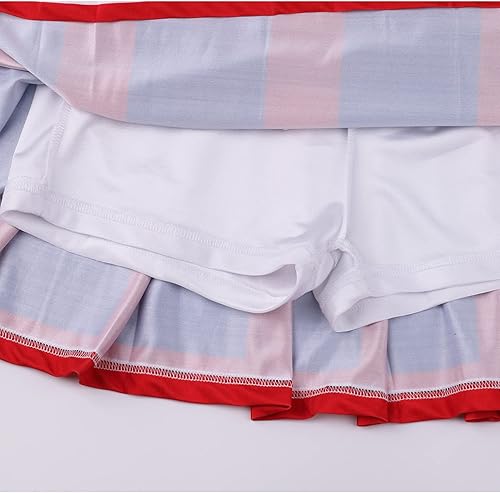 Vista 5 de GRAJTCIN Disfraz de animadora para niñas, disfraz de Halloween, uniforme de animadora de 6 a 14 años