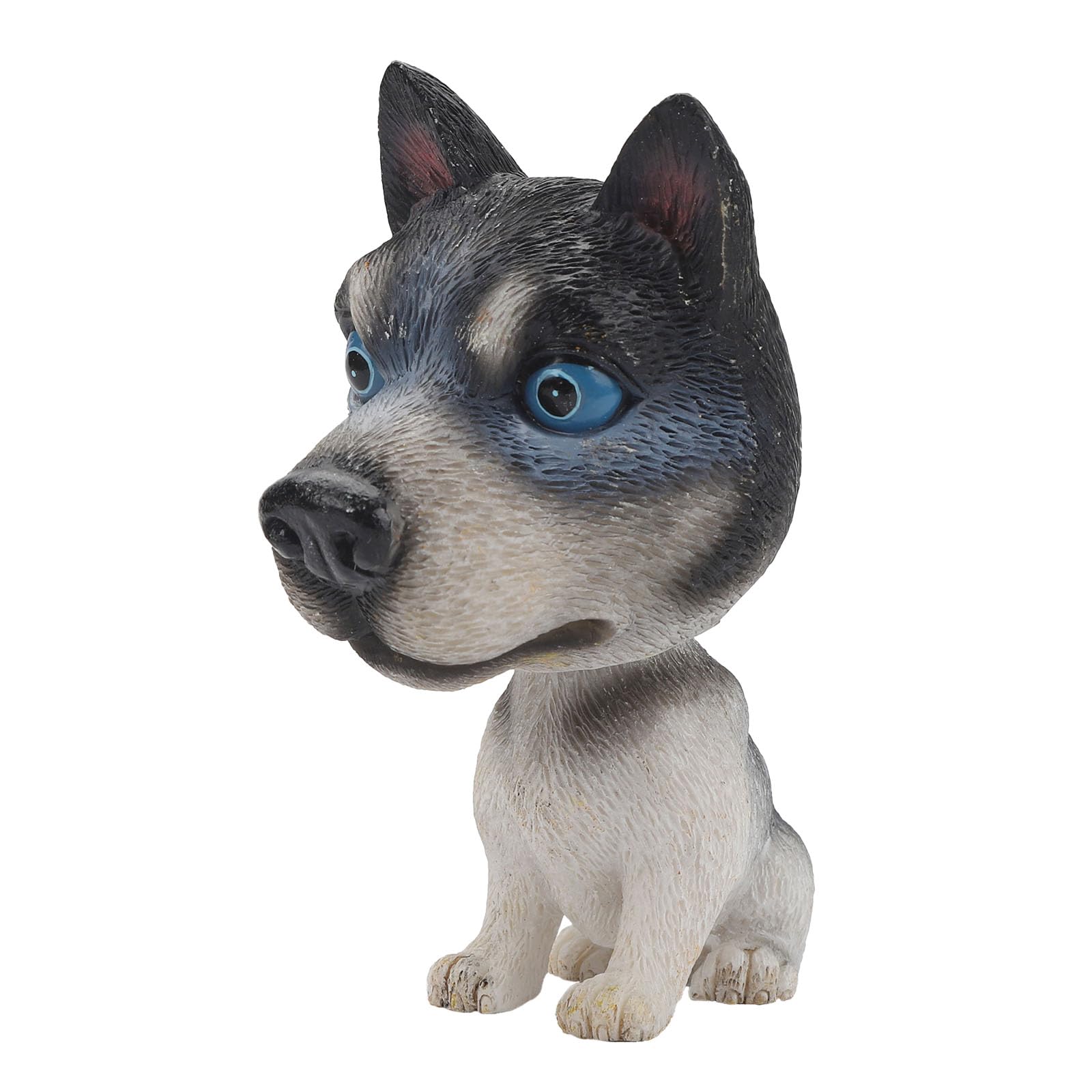 Chien tête branlante Husky figurine résine cadeau voiture et maison