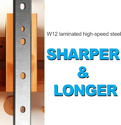 Miniatura 5 de Cuchillas cepilladoras para DeWalt DW735 7352 735X Cepilladoras de grosor con 13 pulgadas HSS de repuesto de doble filo, juego de 2 (6 piezas)