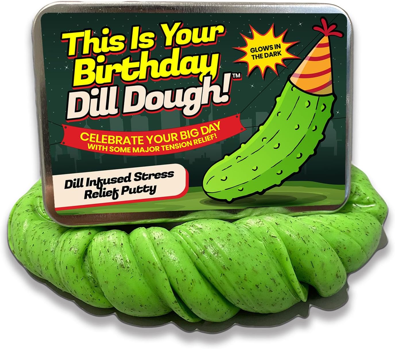 Birthday Bliss Dill Dough Putty - Funny Adult Gag Gift Stress Putty - Novelty Therapy Putty for Squeezing and Stretching - Hilarious Birthday Gift for Adults