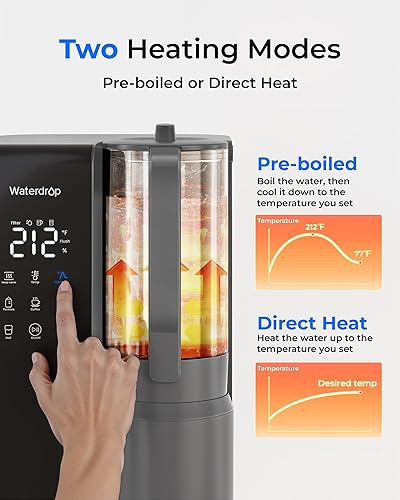 Miniatura 5 de Waterdrop WD-M1 - Filtro de agua de ósmosis inversa para encimera de agua caliente, 7 opciones de temperatura, purificación de 6 etapas, 31 puro