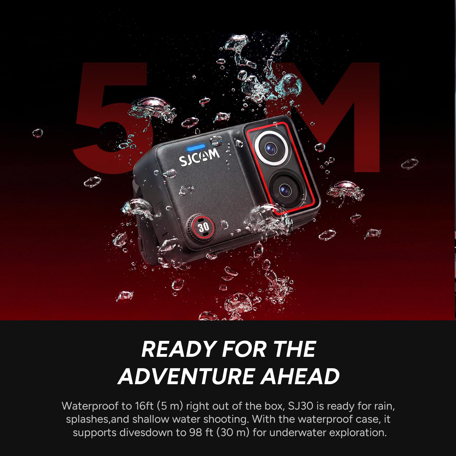 Amazon | SJCAM SJ30 アクションカメラ、7時間バッテリー、音声
