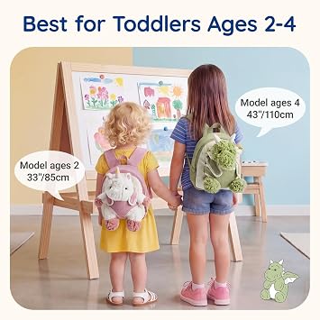 mommore Toddler Backpack with Detachable Dinosaur Doll Boys 2-4 Birthday Gift Corduroy Toddler Plush Backpack for Daycare