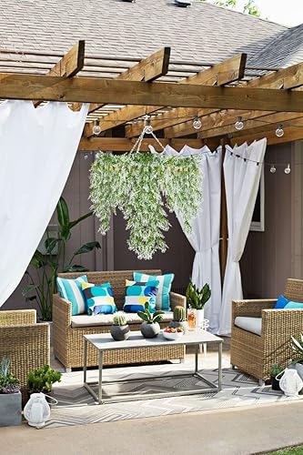 Miniatura 5 de RECUTMS Flores colgantes lavanda resistentes a los rayos UV, plantas artificiales para interiores y exteriores, jardín, porche, ventana, caja de