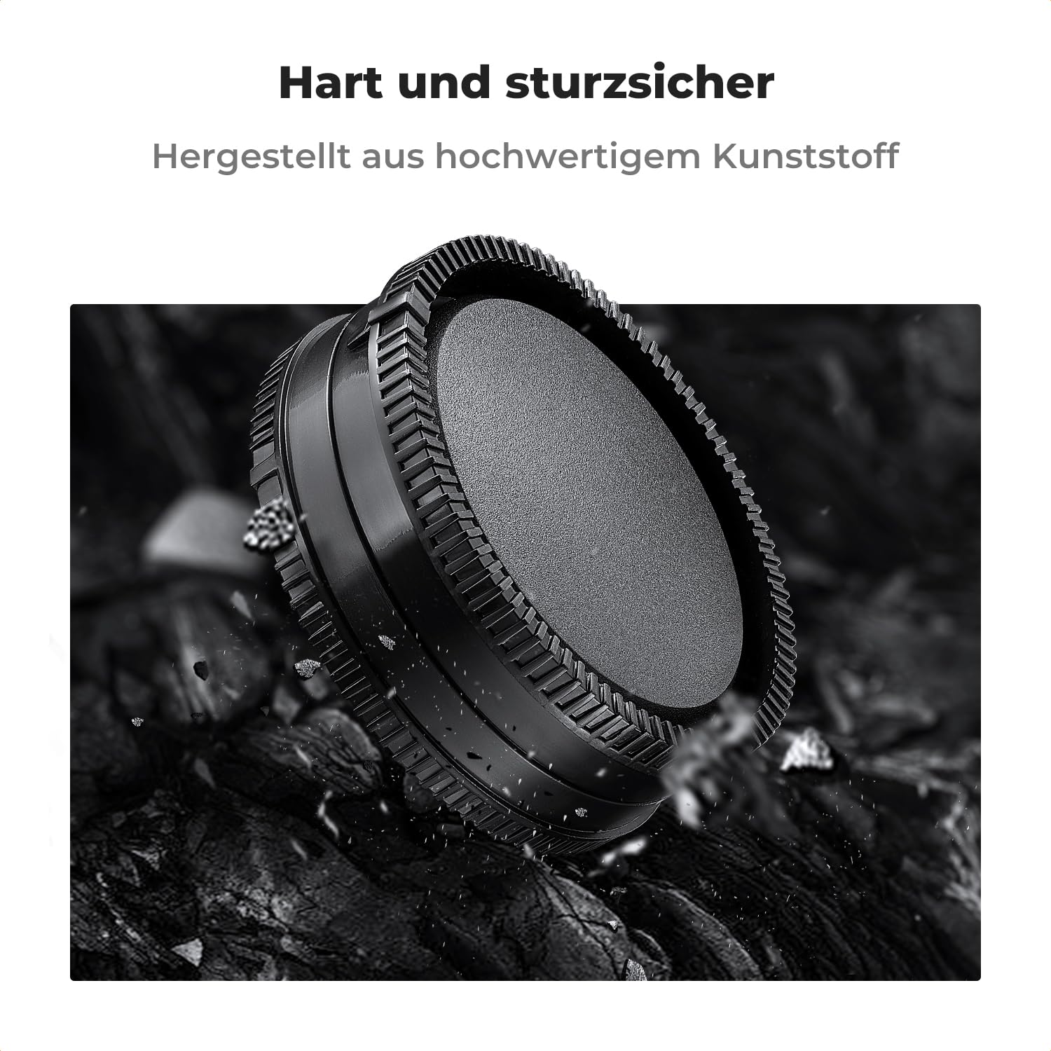 K&F Concept Gehäusedeckel + Objektivdeckel (hinten) für Sony E Mount Mirrorless Kameras, für Sony ZVE10 II A6700,A6600,A6500,A6400,A6300,A6100,A6000,A5100, A7C,A7CR,A7C II,A7,A7S,A7R