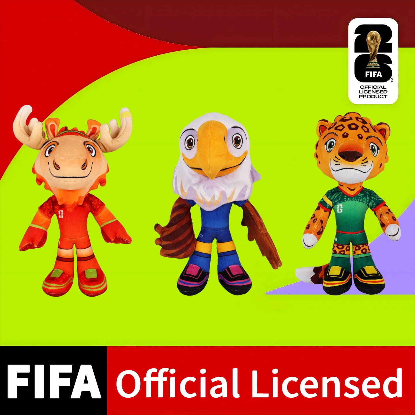All For Paws Zayu Plüsch Hundespielzeug, offizielles FIFA WM 2026 Mexiko Maskottchen | Langlebiges Spielzeug mit eingebautem Quietscher, strukturiertem Stoff und Knistern zur Stimulation und zum Spielen (1 Stück)