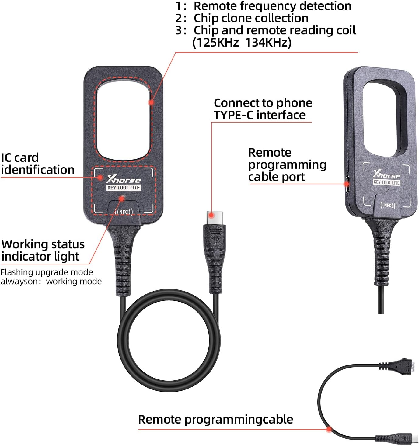 Xhorse VVDI BEE Key Tool Lite device components