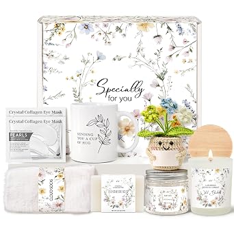 Get Well Gift Box for Women - Hugs & Healing Luxury Care Package for Her, Feel Better Soon Basket - Sympathy and After Surgery Recovery Gifts - Thinking of You