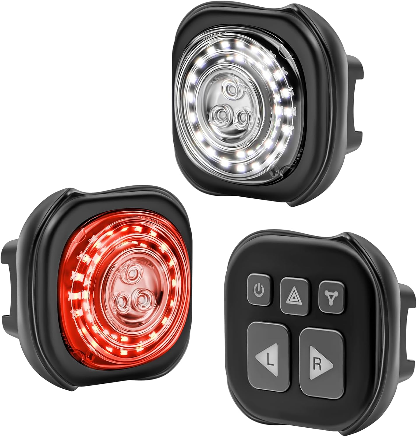 Luvan Luz inteligente para bicicleta con mando a distancia  Sincronización de luces LED delanteras y traseras, 5 modos nocturnos y diurnos  Señales