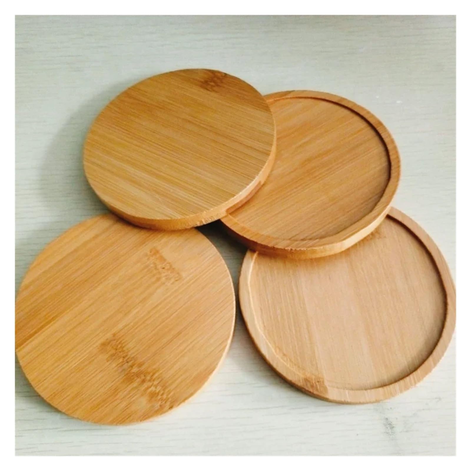 Posavasos Manteles Individuales for Taza de té y café, Posavasos de Madera Decorativos, tapete Cuadrado Resistente al Calor for Bebidas, Cuenco, Almohadilla for Tetera, 3 uds.(F 12cm)