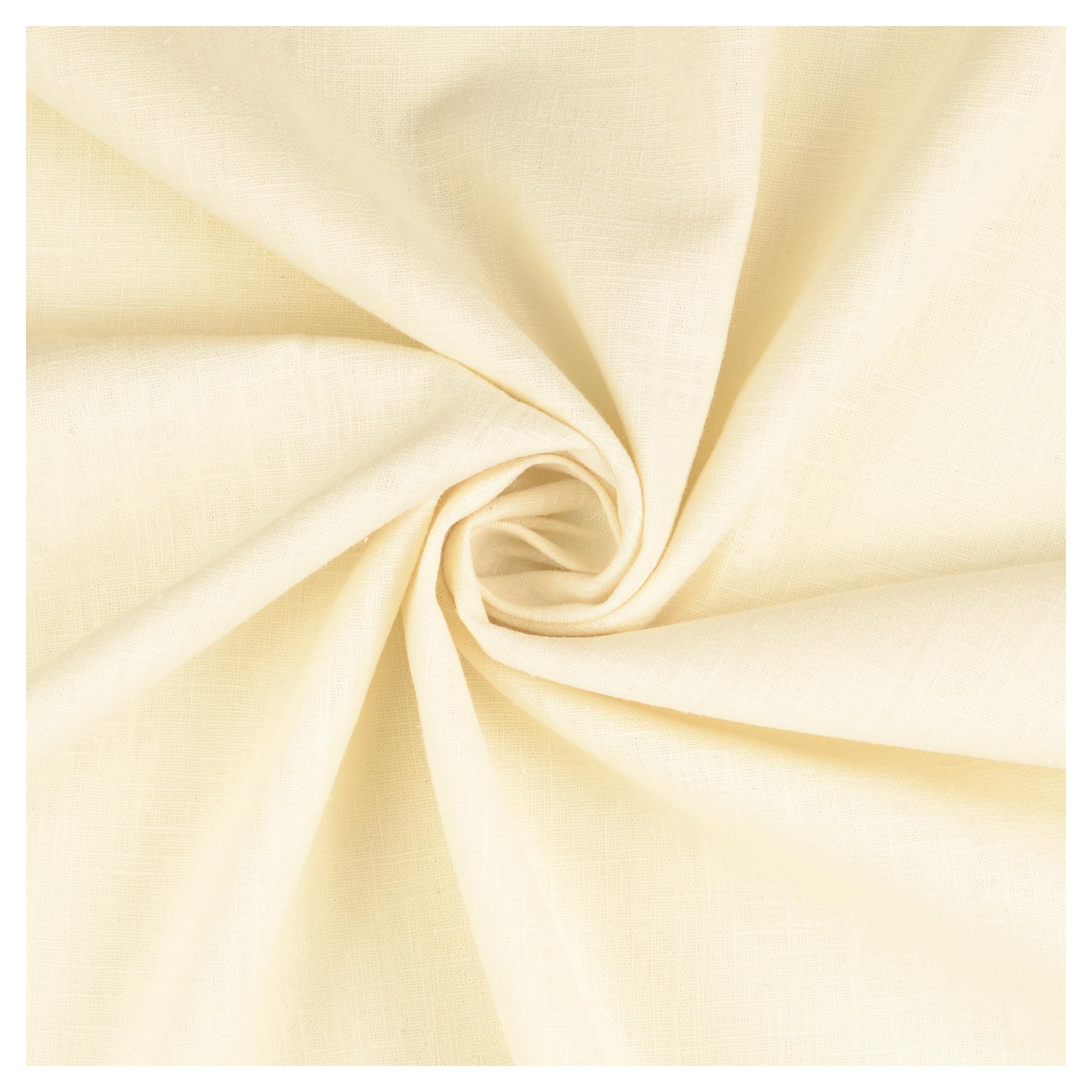 Premium Washed 100% Linen Fabric Soft Breathable Material Vintage Fashion Dressmaking Flax Bag Curtain Cushions Tablecloths | 500cm x 136cm (Ivory)