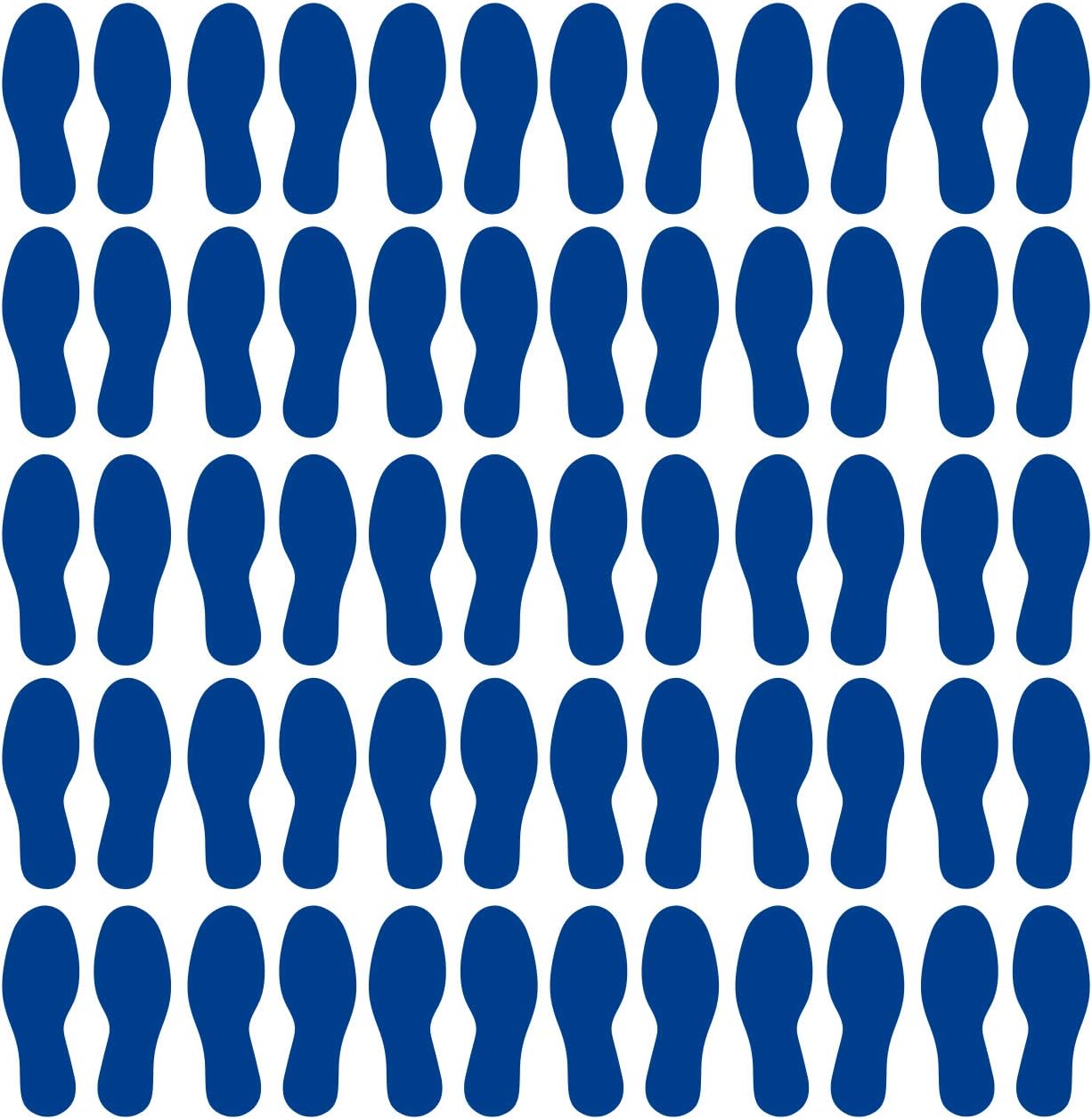 LiteMark Durable Gloss Finish Blue 9 Inch Medium Size Footprint Decal Vinyl Stickers | Great for Floors, Ceilings, Walls, and Most Smooth Surfaces | Pack of 60 Footprints (30 Pairs)