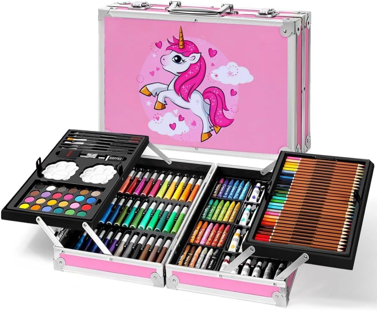 Breatoi Unicorn Art Set for Kids – 145+ Piece Drawing & Painting Kit with Cra...