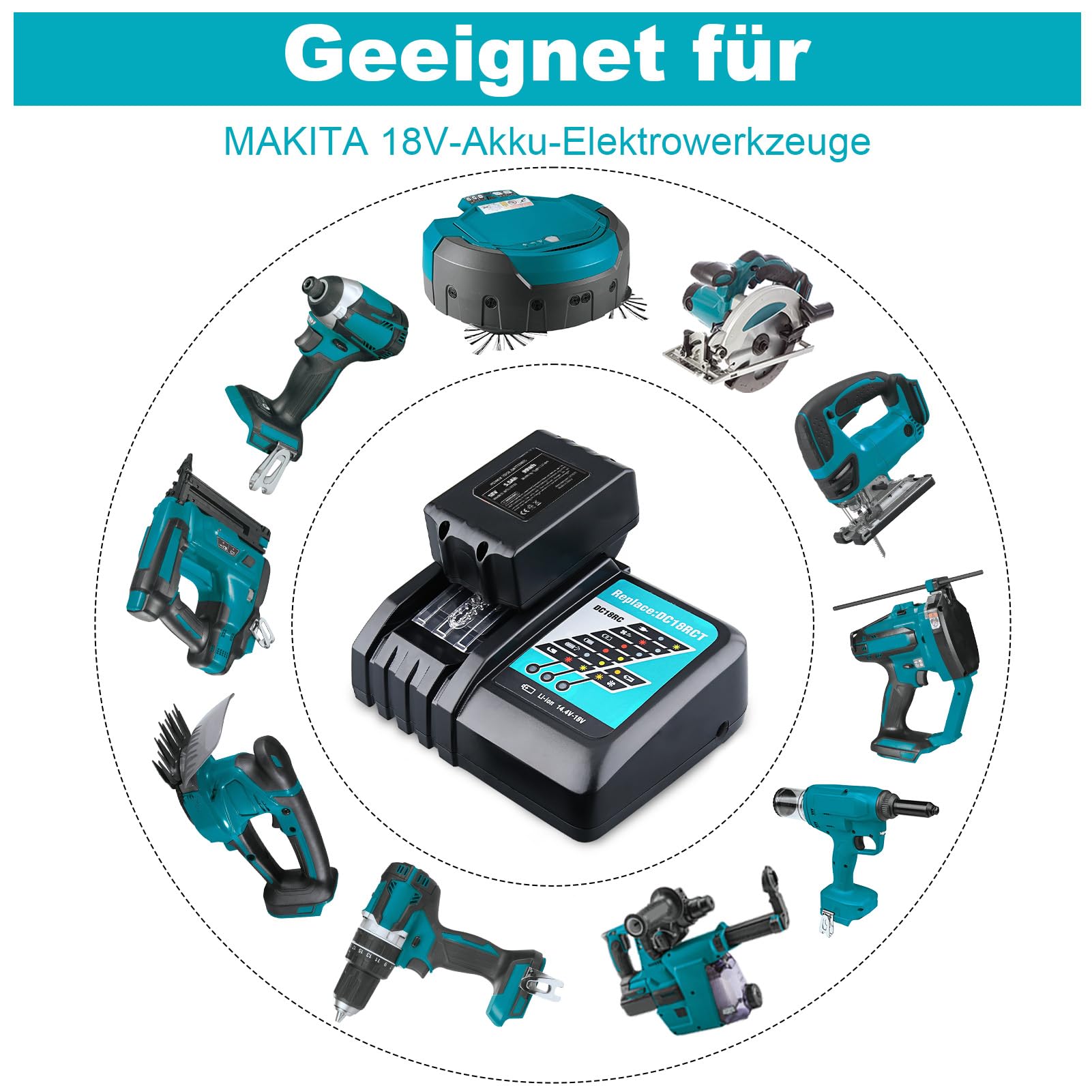 Batería de repuesto BL1860B y DC18RC de 5,0 Ah, 18 V, compatible con batería Makita LXT BL1830 BL1840 BL1850 BL1860 para herramientas de 18 V con indicador LED