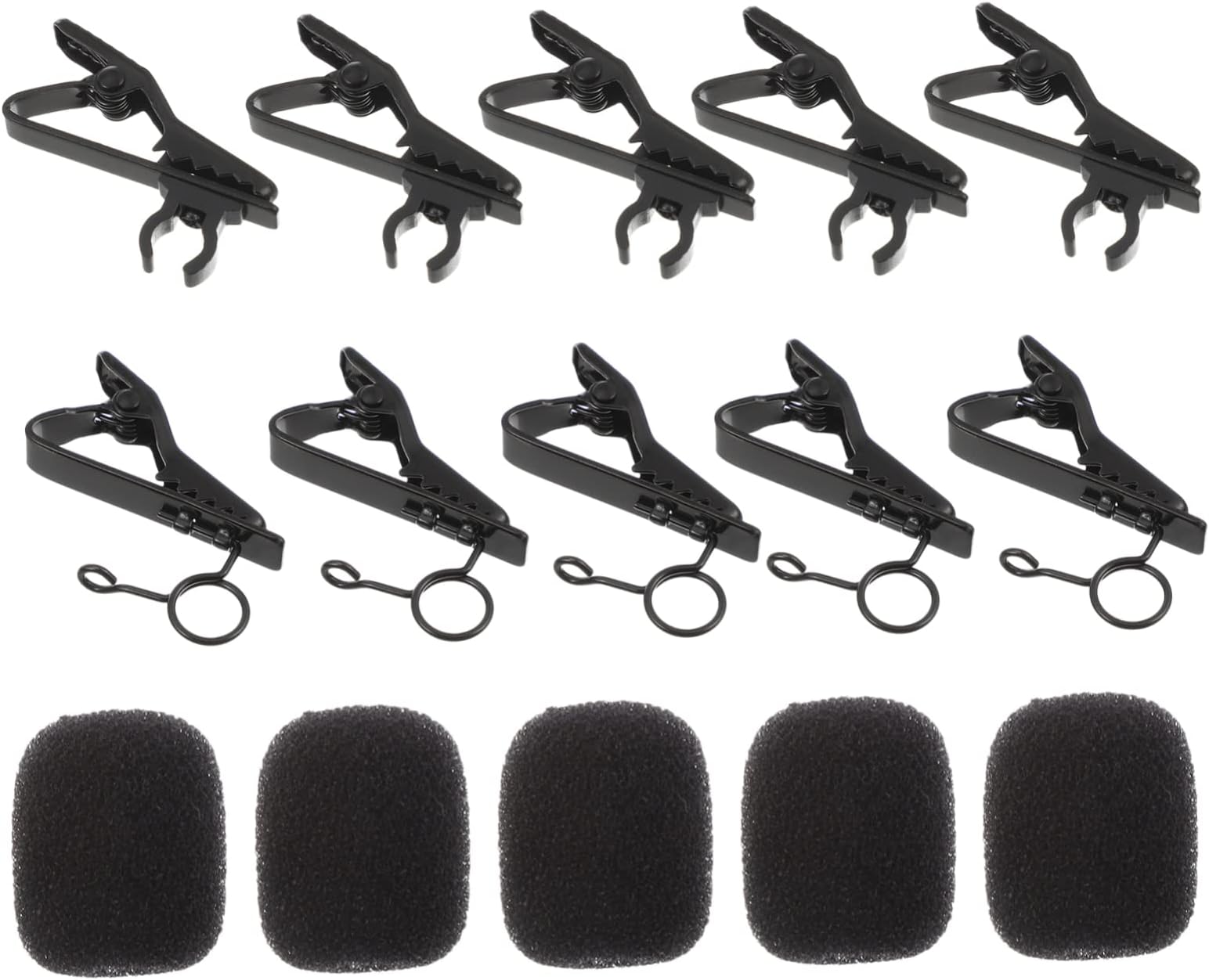 18pcs Mic Clips Set with Sponge Covers for Secure Mic Replacement Includes Windscreen Covers Tie Clips Compatible with Microphones