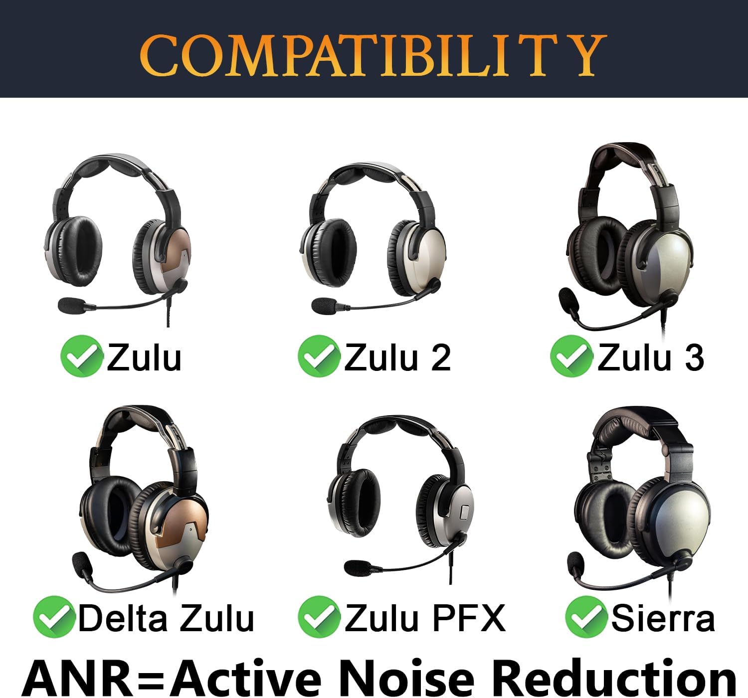 SOULWIT Professional Replacement Earpads Cushions for Lightspeed Zulu, Zulu2, Zulu3, Zulu PFX, Sierra, Delta Zulu Aviation Headsets, Ear Pads with Softer Protein Leather, Noise Isolation Foam - Black