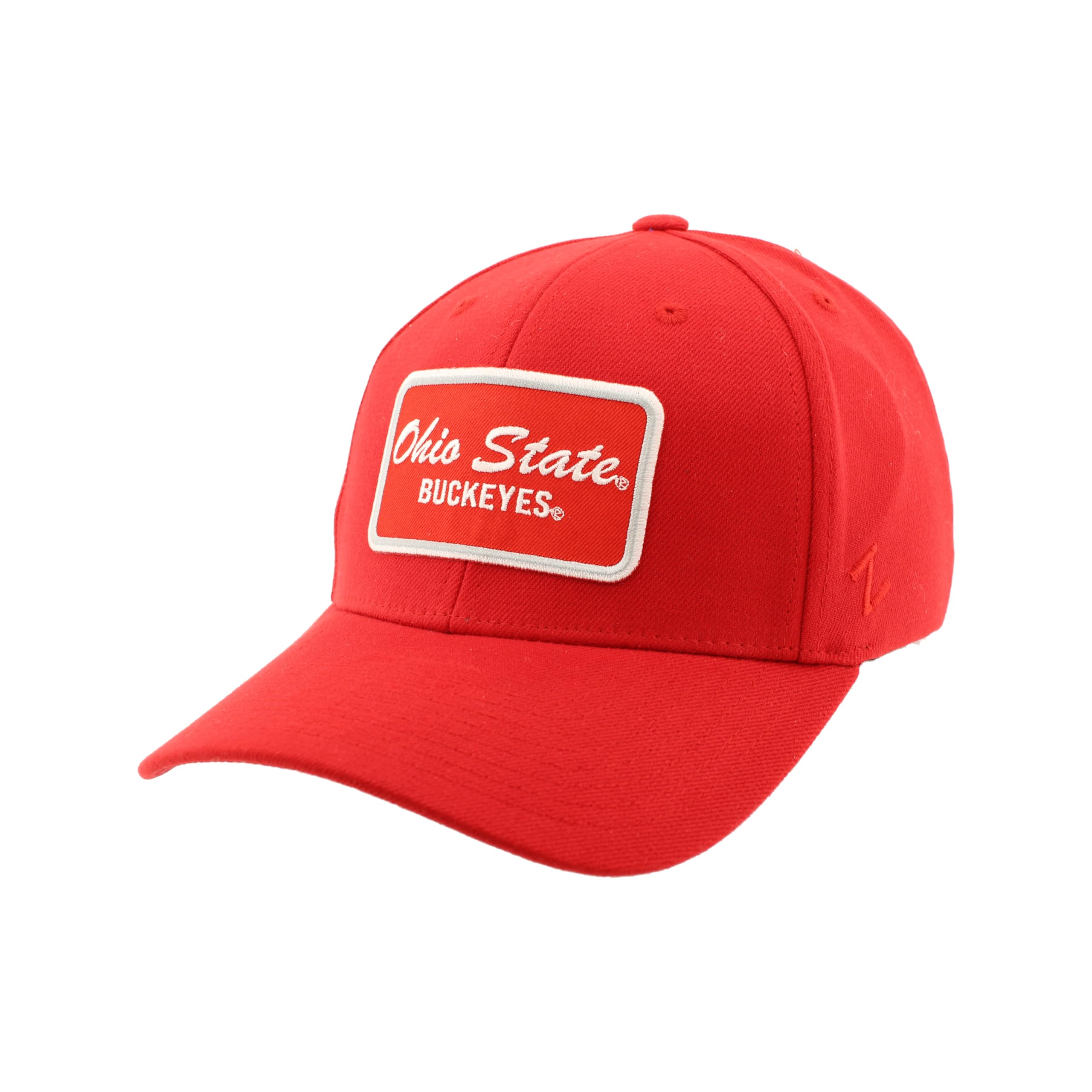 ZHATS Men's Standard NCAA Officially Licensed Fitted Hat ZH Patch Brick Team Color, Large