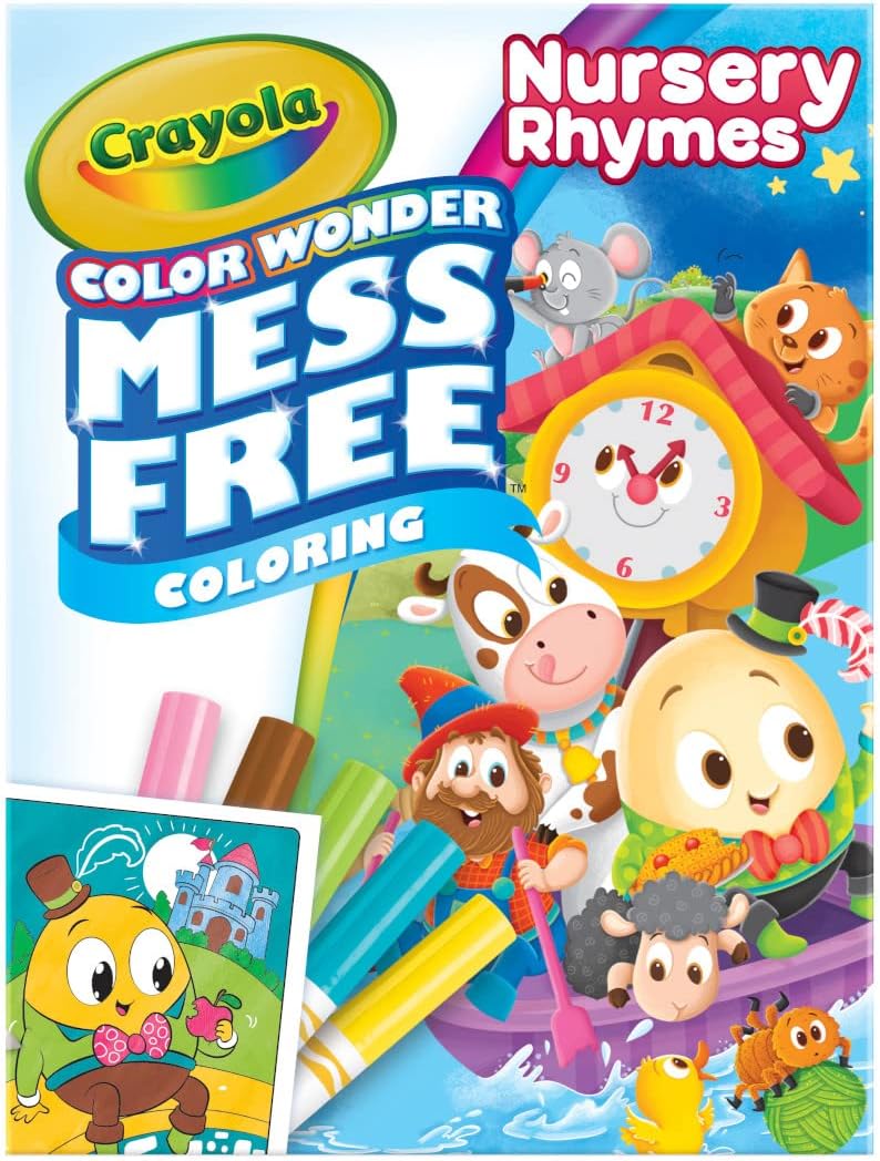 Crayola Color Wonder Nursery Rhymes, Mess Free Coloring Pages & Markers, Gift for Kids, Age 3, 4, 5, 6, Multicolor