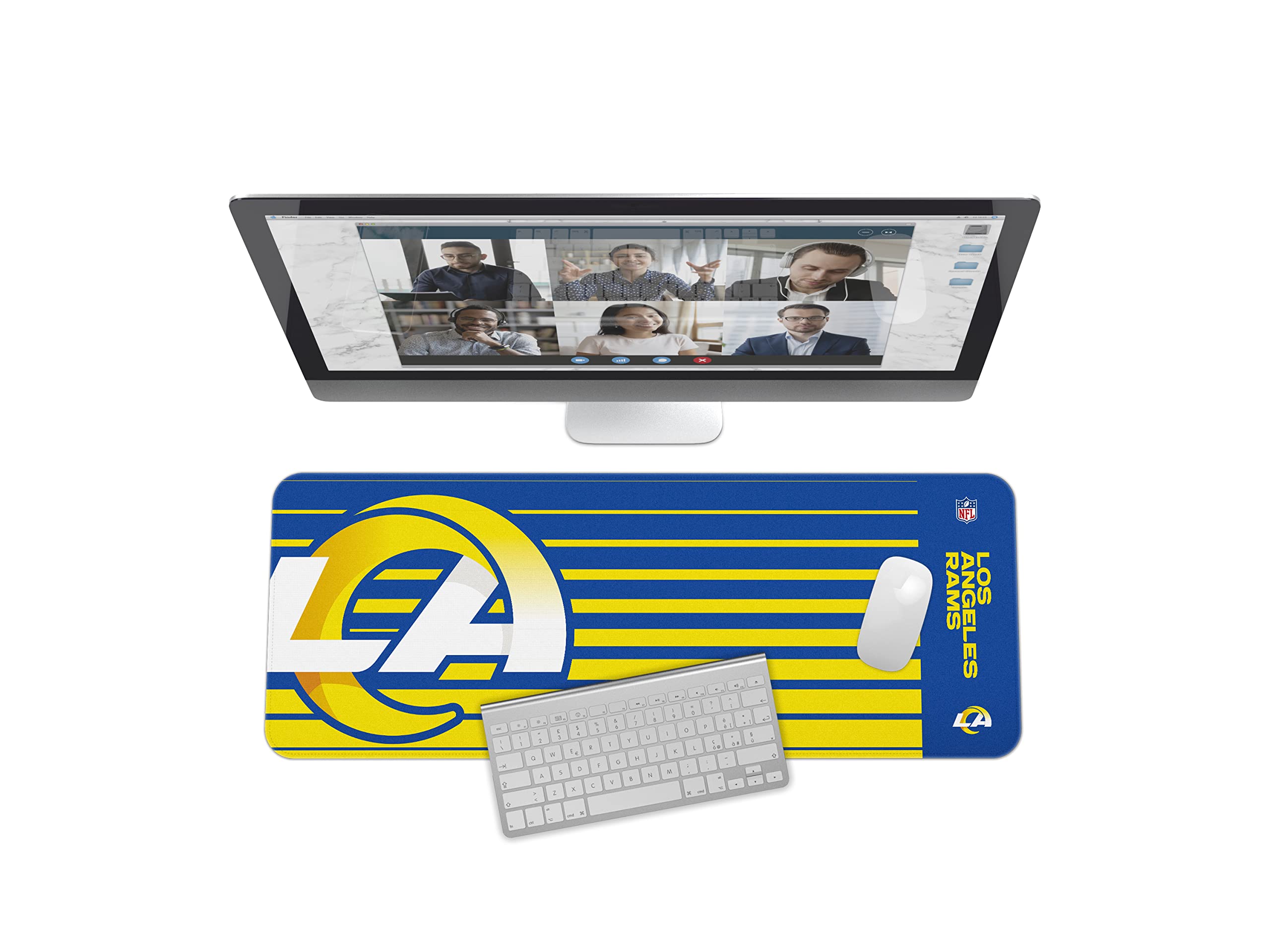 SOAR NFL Unisex Multifunctional Desk Mat for Desktop, (31.5"x12") - Ultra Soft Fabric with Non-Slip Rubber Backer - Water Resistant &amp; Durable Nylon Stitching - Officially Licensed NFL, Desk Pad